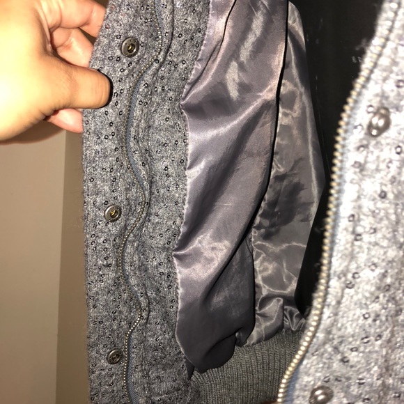 RARE Alice + Olivia wool fox fur sequin vest - Picture 7 of 8